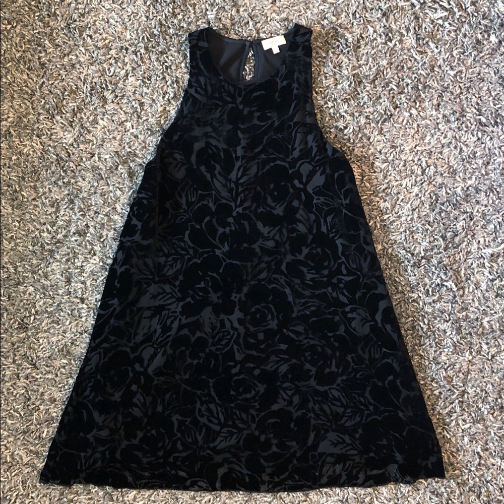 ARITZIA WILFRED VELVET TROMPETTE DRESS BLACK